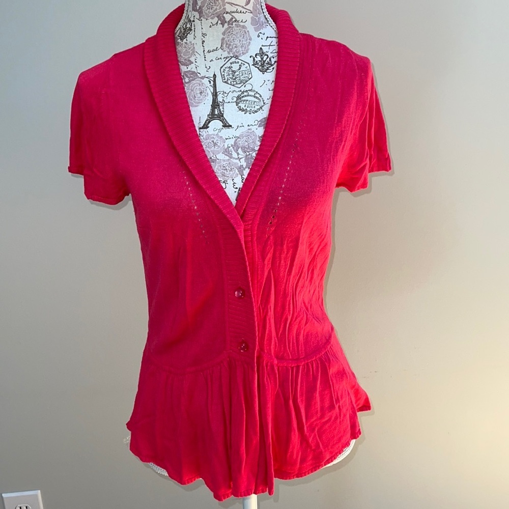 Apostrophe Medium Pink Cardigan Sweater